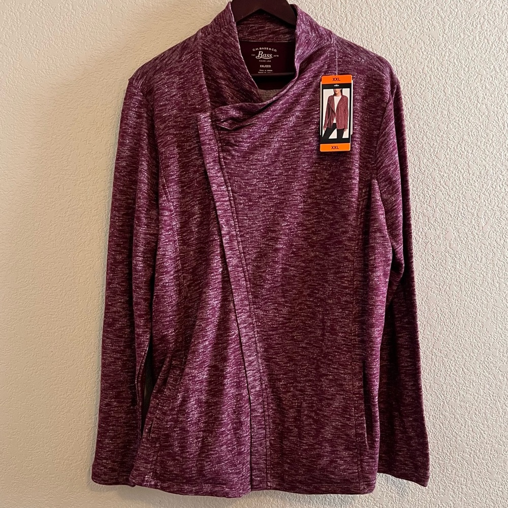 GH Bass Zip Up Long Sleeve Sweater Size XXL NWT